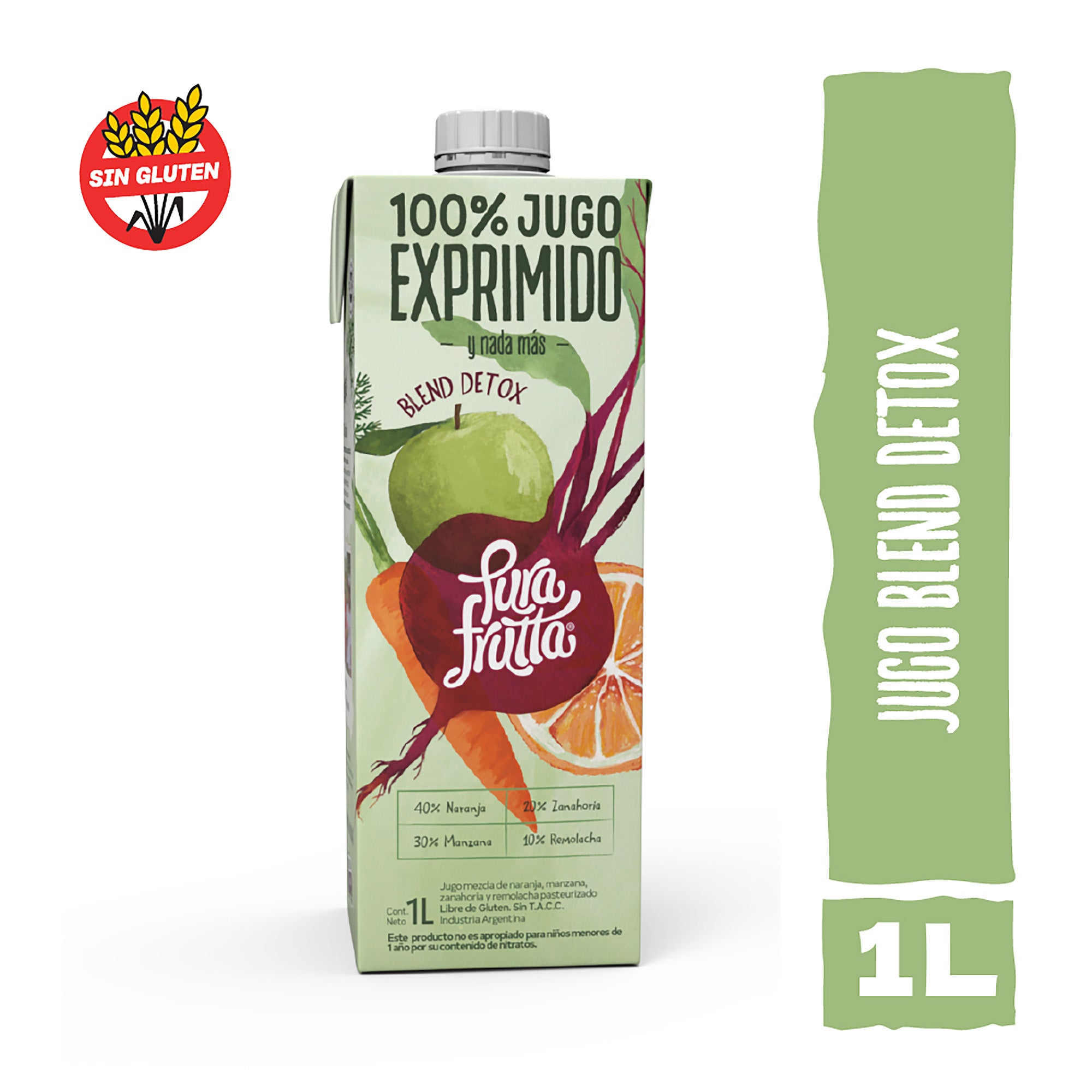 Jugo Blend Detox 100% Exprimido – Pura Frutta 1L