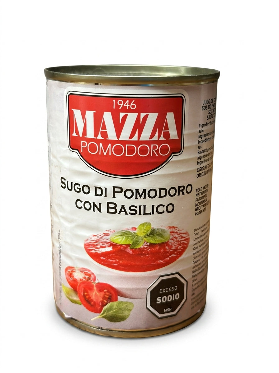 Salsa de tomate con albahaca Mazza - 400g