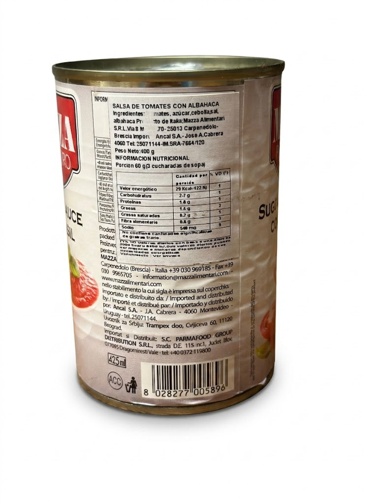 Salsa de tomate con albahaca 400g