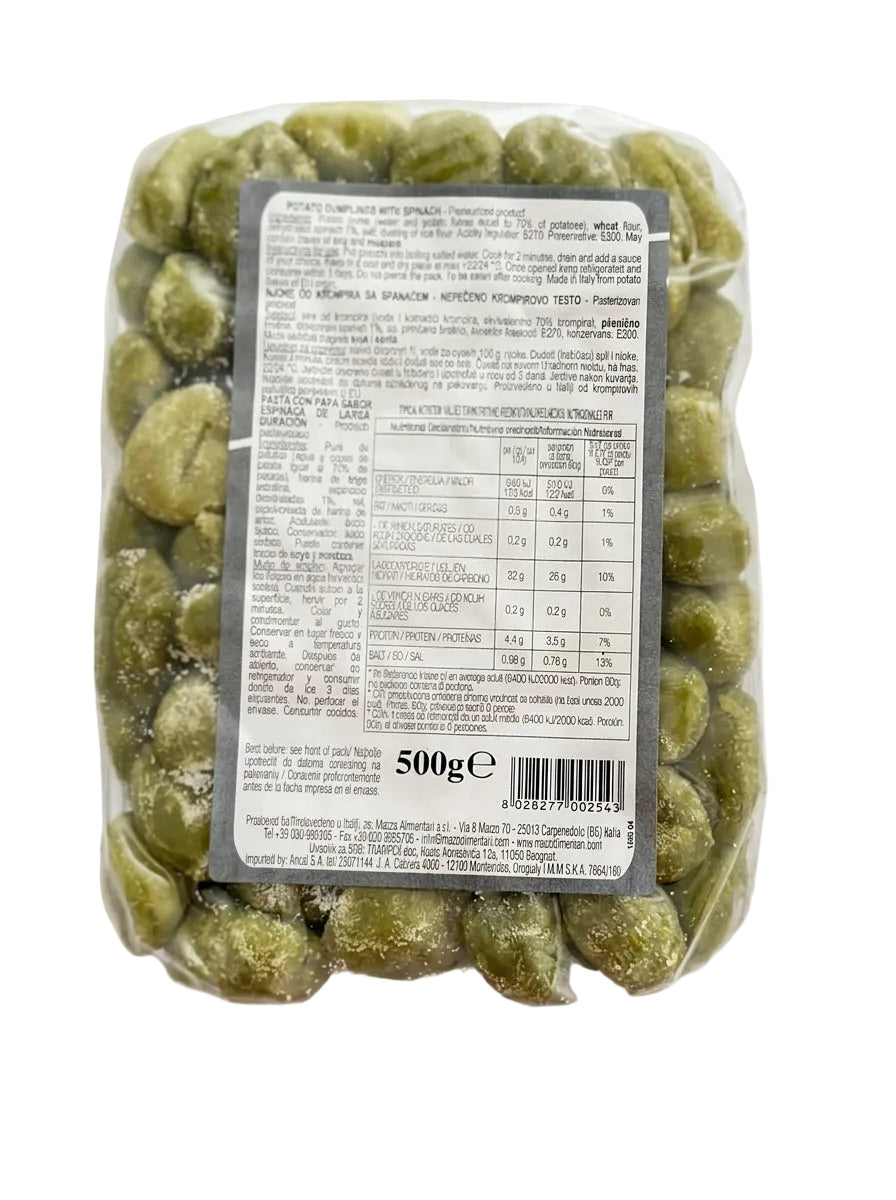 Gnocchi de espinaca Mazza 500g