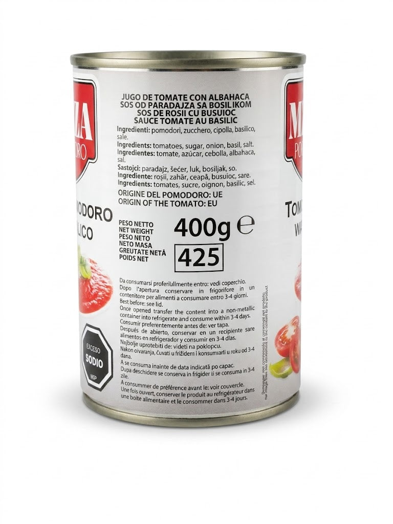 Salsa de tomate con albahaca 400g