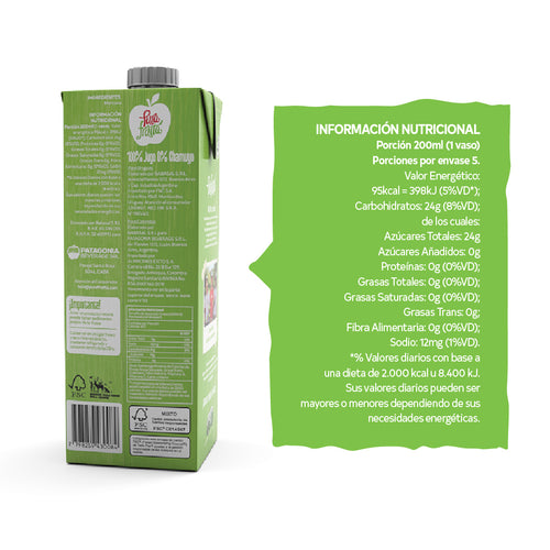 Jugo de Manzana Verde 100% Exprimido – Pura Frutta 1L